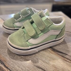Vans Mint Green Kids Sneakers with Velcro